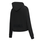 NBA MILWAUKEE BUCKS TRIPLE BLACK WOMEN'S FLC CROPPED PO HOODIE (TRIPLE BLACK)