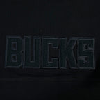 NBA MILWAUKEE BUCKS TRIPLE BLACK WOMEN'S FLC CROPPED PO HOODIE (TRIPLE BLACK)