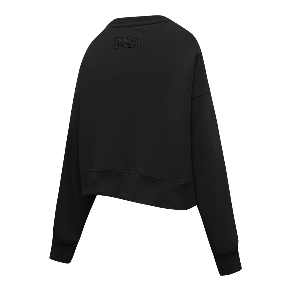 NBA MILWAUKEE BUCKS TRIPLE BLACK WOMEN'S FLC CREWNECK (TRIPLE BLACK)