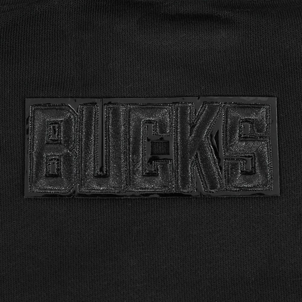 NBA MILWAUKEE BUCKS TRIPLE BLACK WOMEN'S FLC CREWNECK (TRIPLE BLACK)