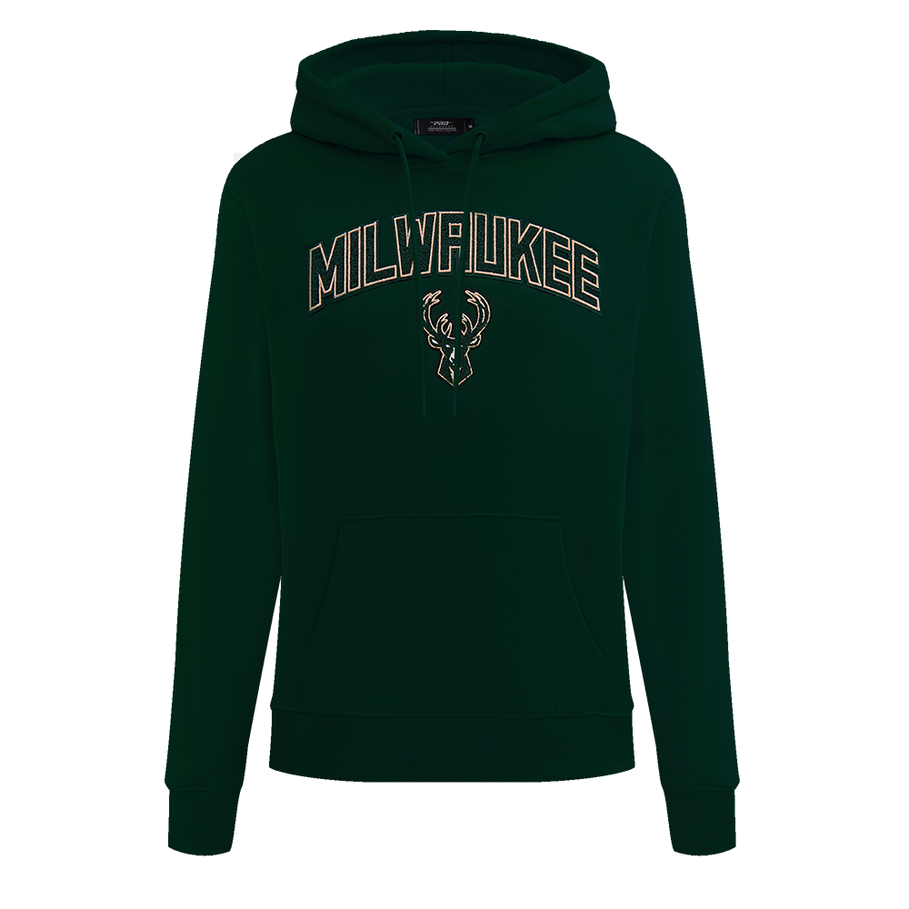 NBA MILWAUKEE BUCKS CLASSIC CHANDAIL À CAPUCHON POUR FEMME (VERT FORÊT)