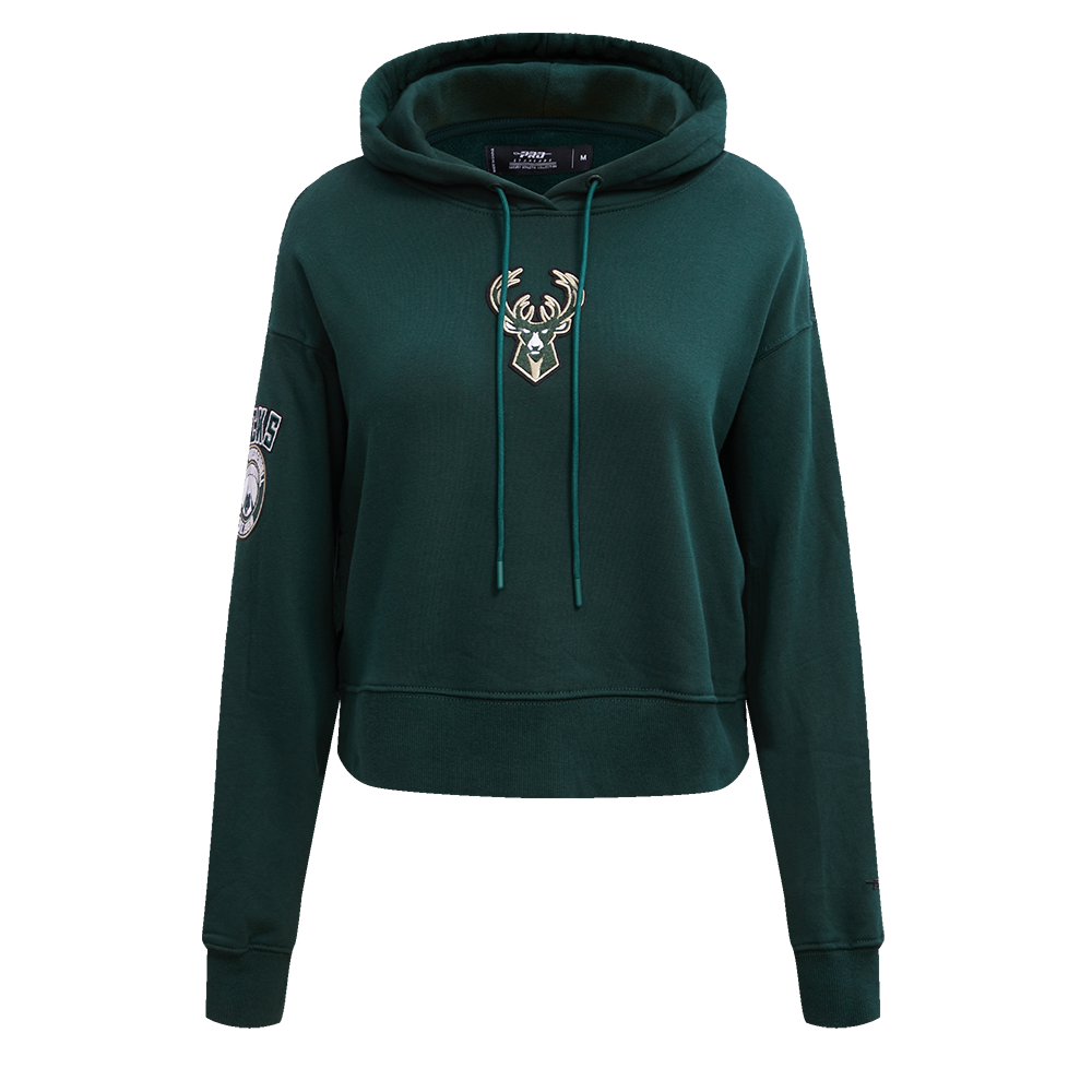 NBA MILWAUKEE BUCKS CLASSIC CHANDAIL À CAPUCHON COURT POUR FEMME (VERT FORÊT)