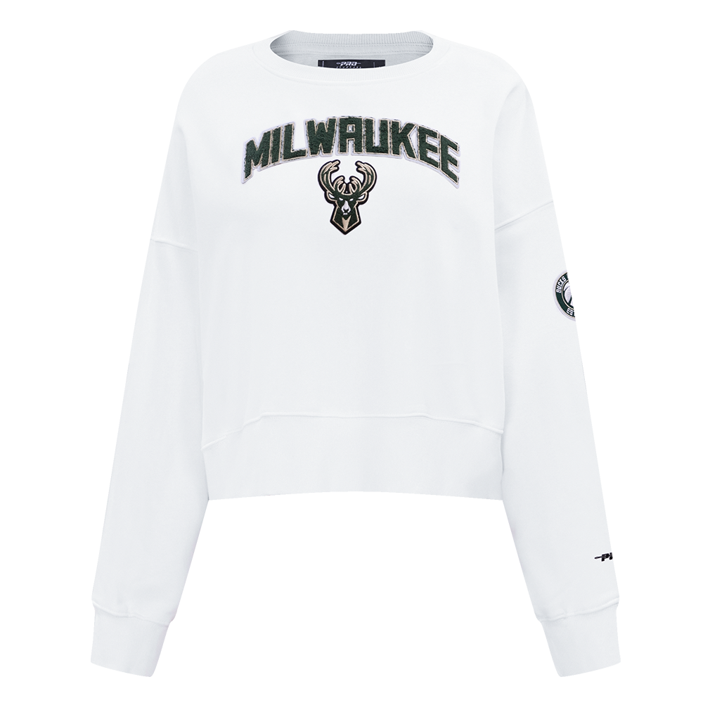 NBA MILWAUKEE BUCKS CLASSIC CHANDAIL À COL ROND POUR FEMME (BLANC)
