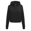 NBA MILWAUKEE BUCKS NEUTRAL WOMEN'S CROPPED PULLOVER HOODIE (BLACK)