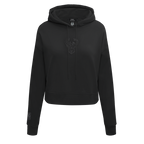 NBA MILWAUKEE BUCKS NEUTRAL WOMEN'S CROPPED PULLOVER HOODIE (BLACK)