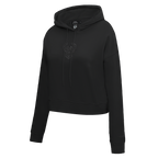NBA MILWAUKEE BUCKS NEUTRAL WOMEN'S CROPPED PULLOVER HOODIE (BLACK)