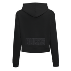 NBA MILWAUKEE BUCKS NEUTRAL WOMEN'S CROPPED PULLOVER HOODIE (BLACK)