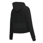 NBA MILWAUKEE BUCKS NEUTRAL WOMEN'S CROPPED PULLOVER HOODIE (BLACK)