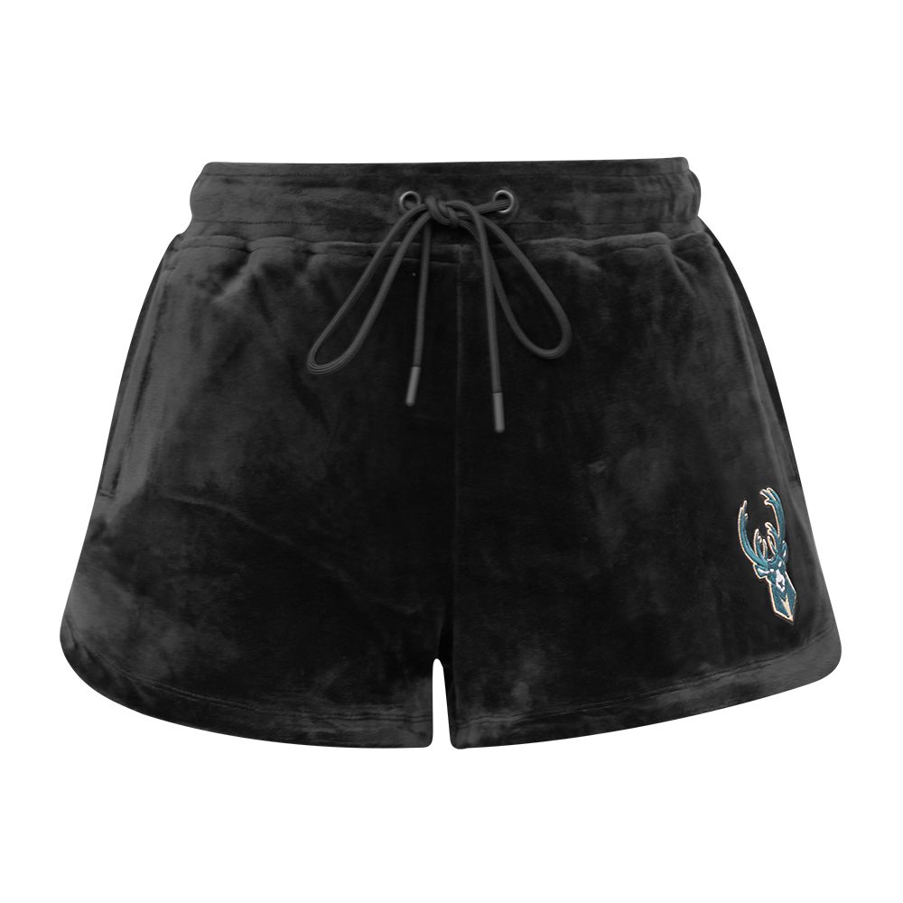 NBA MILWAUKEE BUCKS CLASSIC WOMEN'S VELOUR SHORT (BLACK)