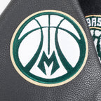 NBA MILWAUKEE BUCKS RETRO CLASSIC BLOUSON COLLÉGIAL EN LAINE À BORDS CÔTELÉS POUR FEMME (NOIR)