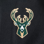 NBA MILWAUKEE BUCKS RETRO CLASSIC BLOUSON COLLÉGIAL EN LAINE À BORDS CÔTELÉS POUR FEMME (NOIR)
