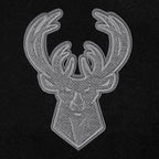 NBA MILWAUKEE BUCKS REVERSE FRENCH TERRY BLOUSON COLLÉGIAL EN LAINE POUR FEMME (NOIR/GRIS/COQUILLE D'ŒUF)
