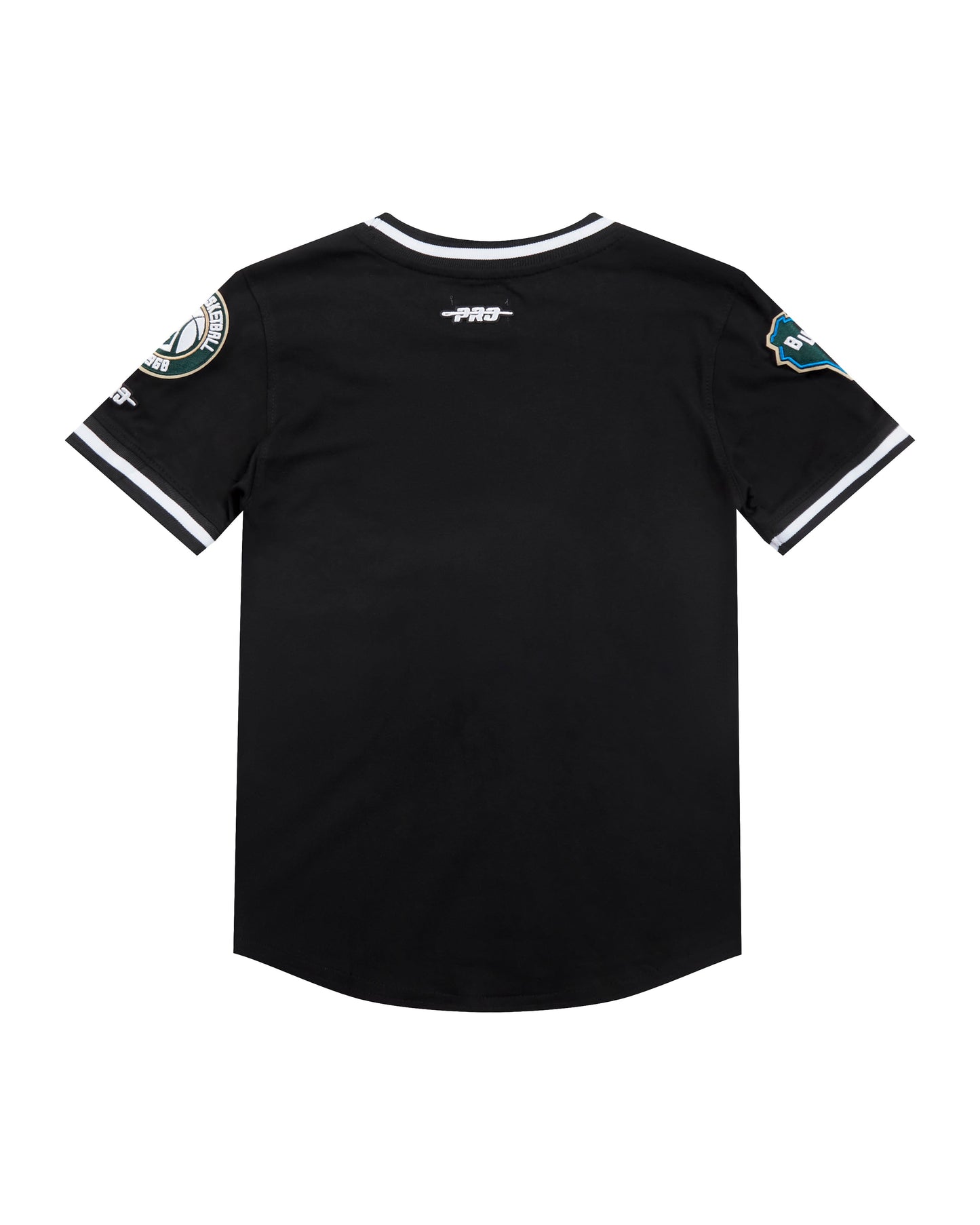 NBA MILWAUKEE BUCKS CLASSIC LITTLE BOYS SHORT SLEEVE STRIPED RIB TEE (BLACK)