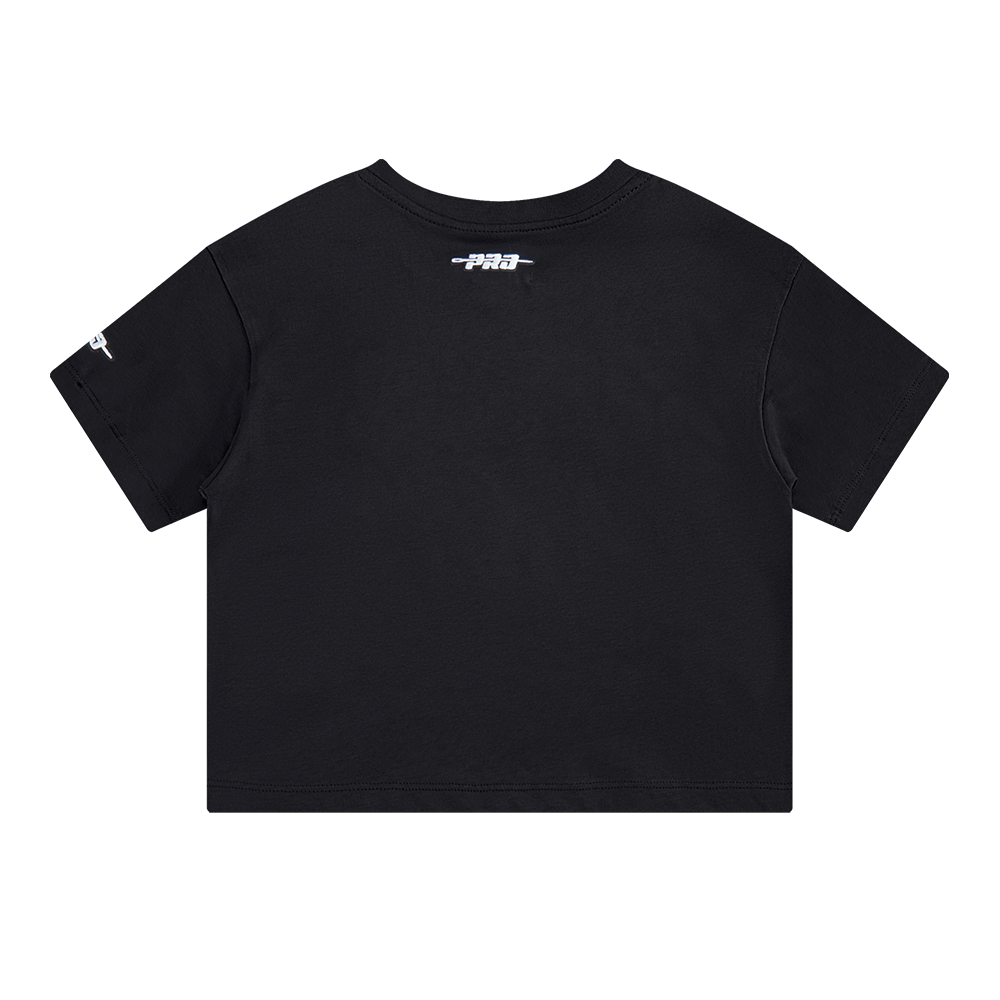 NBA MILWAUKEE BUCKS RETRO CLASSIC LITTLE GIRLS SHORT SLEEVE BOXY TEE (BLACK)