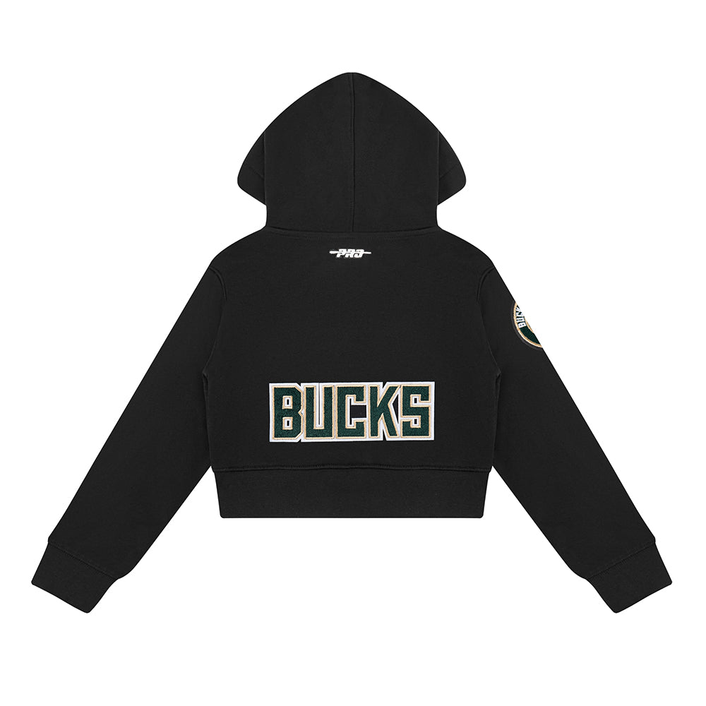 NBA MILWAUKEE BUCKS CLASSIC LITTLE GIRLS  FLEECE FULL ZIP HOODIE (BLACK)