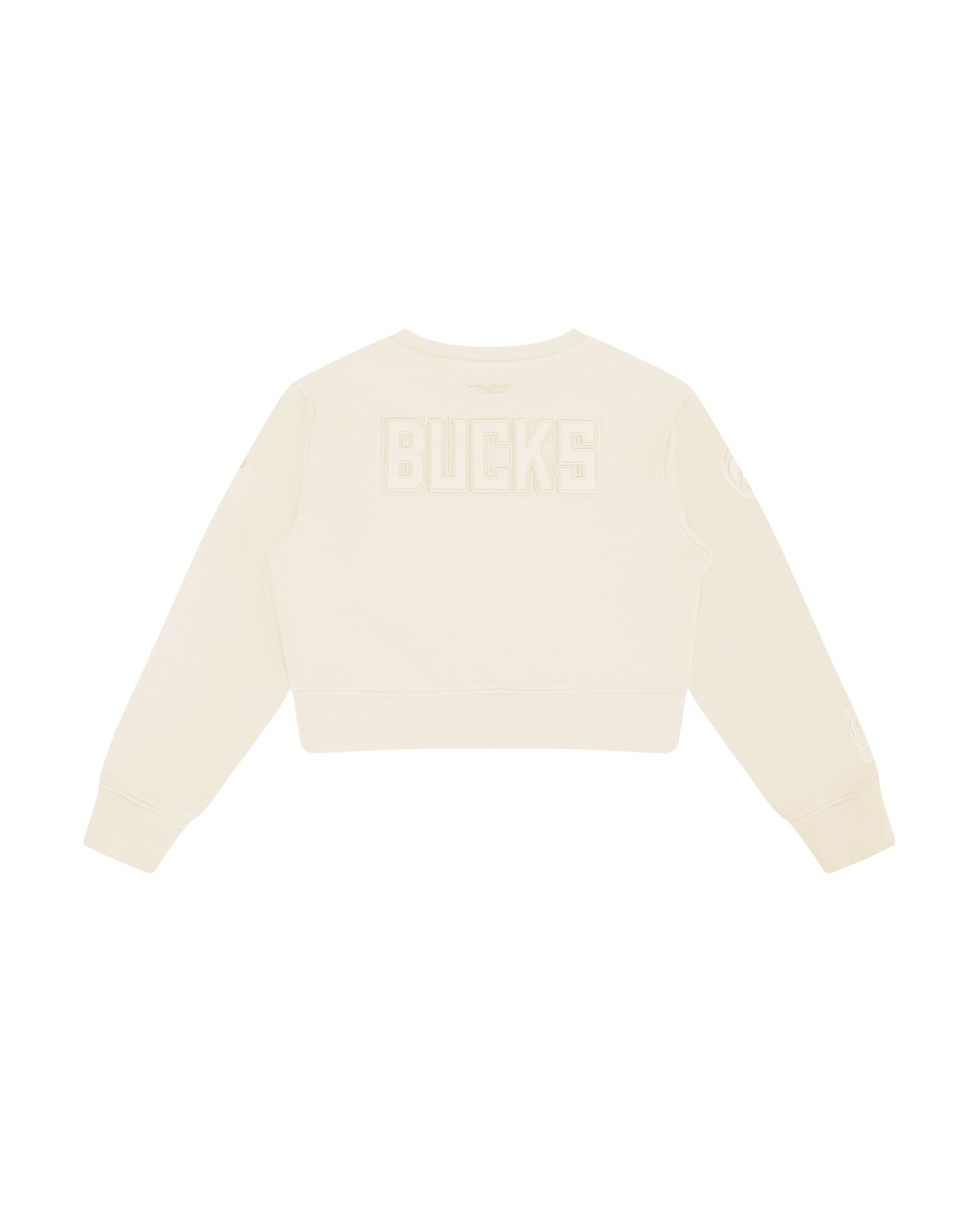 NBA MILWAUKEE BUCKS NEUTRAL LITTLE GIRLS  FLEECE CREWNECK (EGGSHELL)