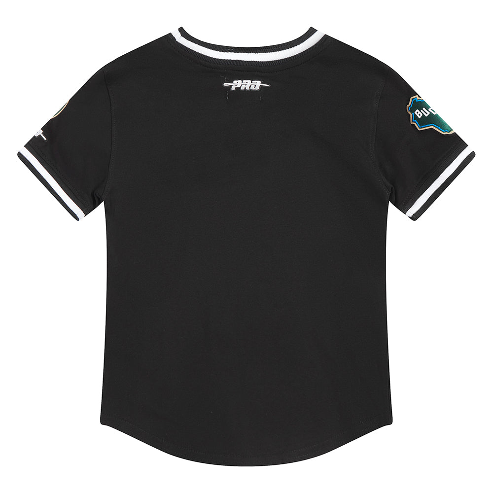 NBA MILWAUKEE BUCKS CLASSIC TODDLER BOYS SHORT SLEEVE STRIPED RIB TEE (BLACK)