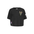 NBA MILWAUKEE BUCKS CLASSIC TODDLER GIRL'S SHORT SLEEVE BOXY TEE (BLACK)