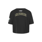NBA MILWAUKEE BUCKS CLASSIC TODDLER GIRL'S SHORT SLEEVE BOXY TEE (BLACK)