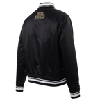 NBA MILWAUKEE BUCKS SCRIPT TAIL WOMEN'S SATIN JACKET (BLACK)