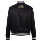 NBA MILWAUKEE BUCKS SCRIPT TAIL WOMEN'S SATIN JACKET (BLACK)
