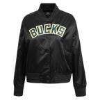 NBA MILWAUKEE BUCKS CLASSIC BLOUSON EN SATIN POUR FEMME (NOIR)