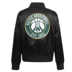NBA MILWAUKEE BUCKS CLASSIC BLOUSON EN SATIN POUR FEMME (NOIR)