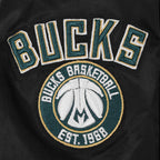 NBA MILWAUKEE BUCKS CLASSIC BLOUSON EN SATIN POUR FEMME (NOIR)