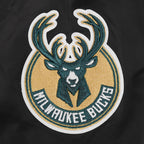 NBA MILWAUKEE BUCKS CLASSIC BLOUSON EN SATIN POUR FEMME (NOIR)