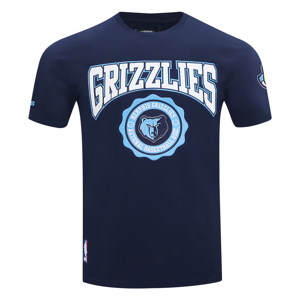 NBA MEMPHIS GRIZZLIES CREST EMBLEM T-SHIRT POUR HOMME (MARINE MINUIT)