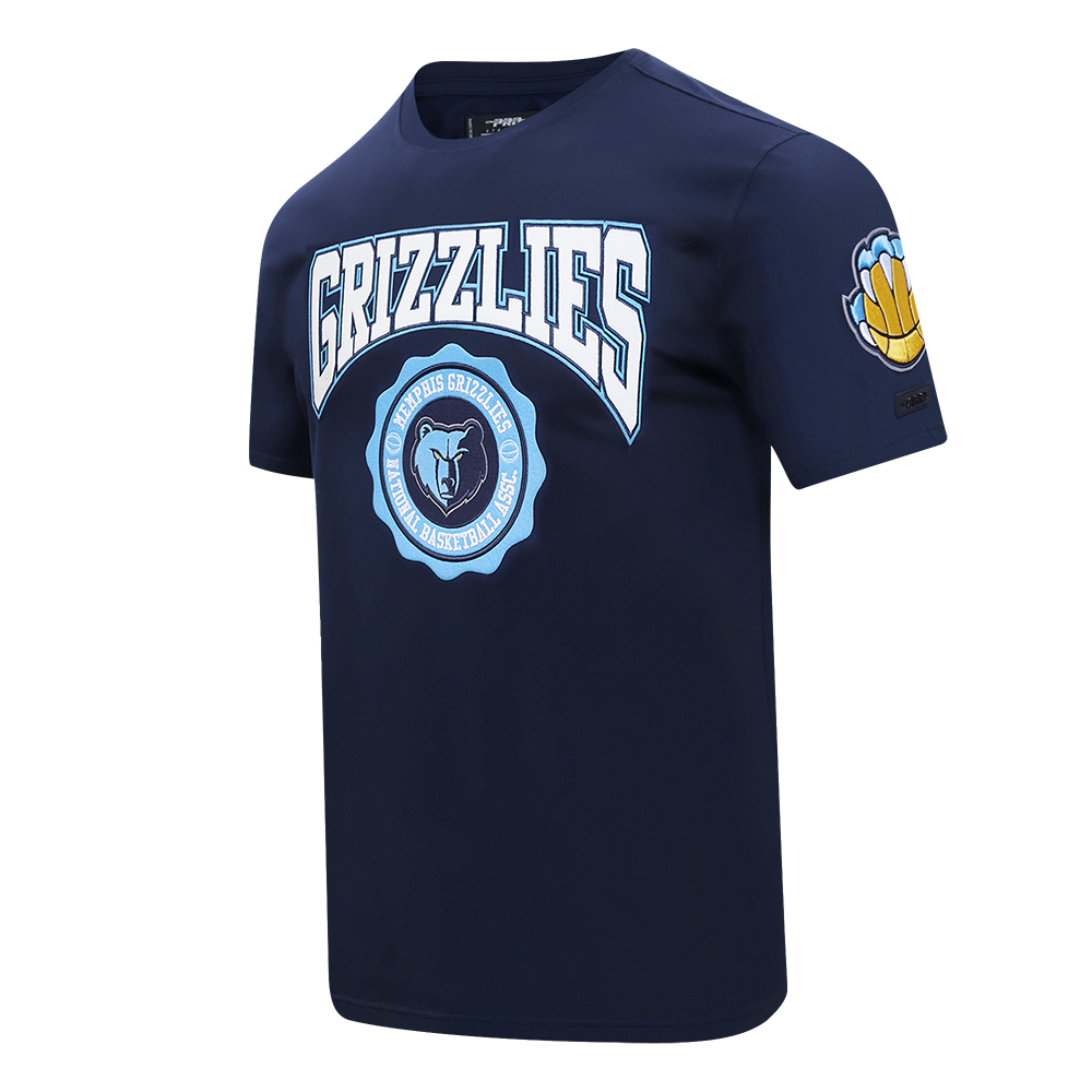 NBA MEMPHIS GRIZZLIES CREST EMBLEM T-SHIRT POUR HOMME (MARINE MINUIT)