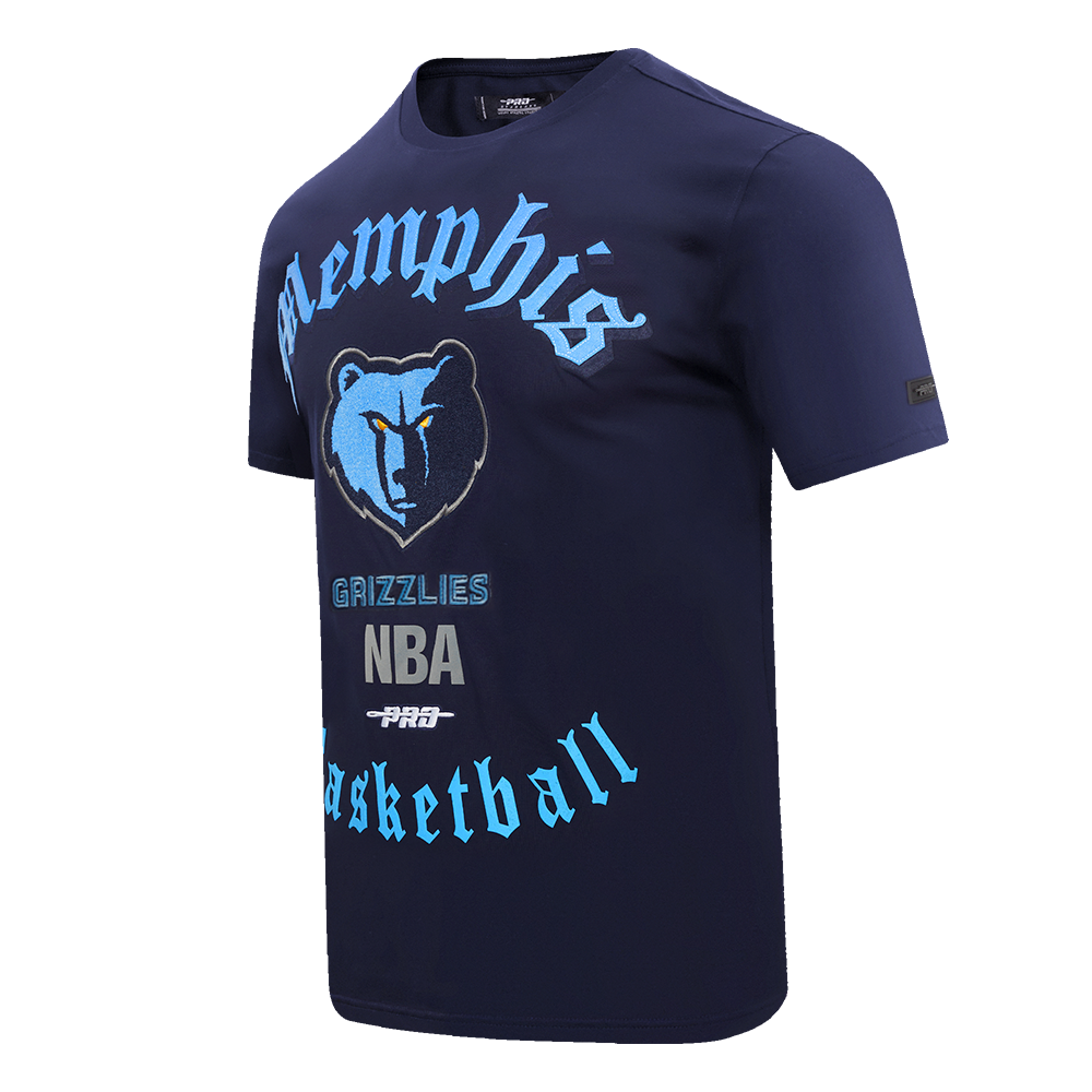 NBA MEMPHIS GRIZZLIES OLD ENGLISH MEN'S TEE (MIDNIGHT NAVY)