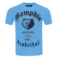NBA MEMPHIS GRIZZLIES OLD ENGLISH T-SHIRT POUR HOMME (BLEU UNIVERSITÉ)