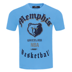 NBA MEMPHIS GRIZZLIES OLD ENGLISH T-SHIRT POUR HOMME (BLEU UNIVERSITÉ)