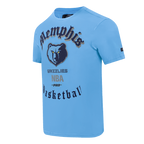 NBA MEMPHIS GRIZZLIES OLD ENGLISH T-SHIRT POUR HOMME (BLEU UNIVERSITÉ)