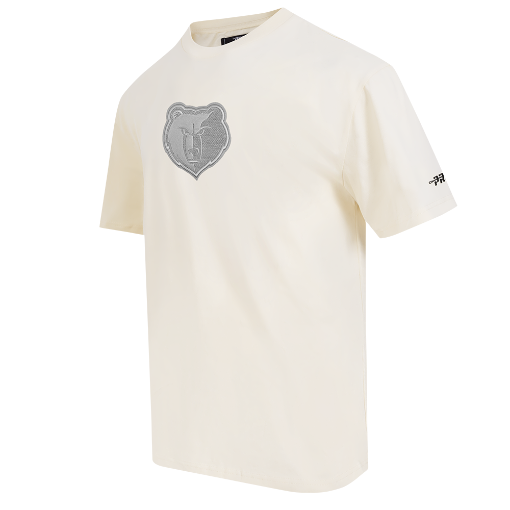 NBA MEMPHIS GRIZZLIES REVERSE FRENCH TERRY MEN'S COTTON JERSEY DROP SHOULDER TE (EGGSHELL)