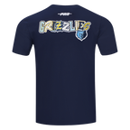NBA MEMPHIS GRIZZLIES CITY RANSOM T-SHIRT EN JERSEY SIMPLE POUR HOMME (MARINE MINUIT)