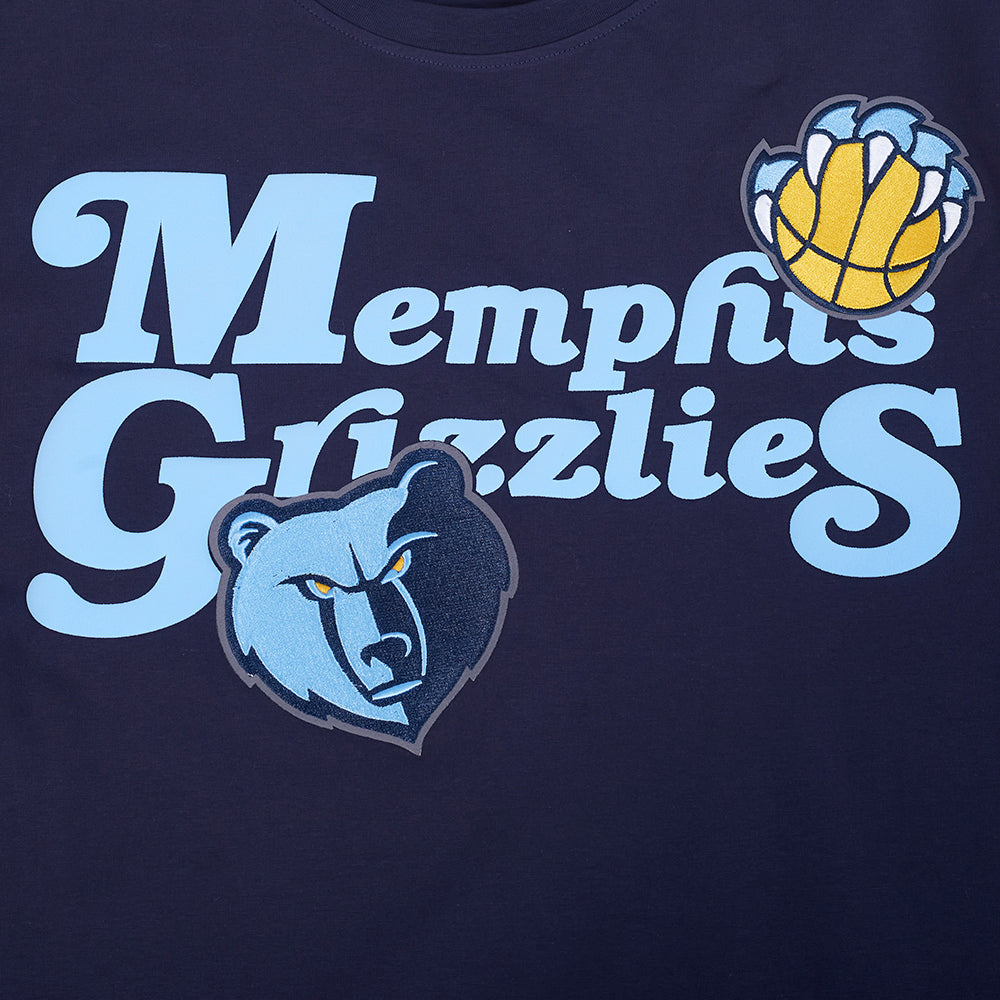 NBA MEMPHIS GRIZZLIES SOUVENIR T-SHIRT EN JERSEY SIMPLE POUR HOMME (MARINE MINUIT)