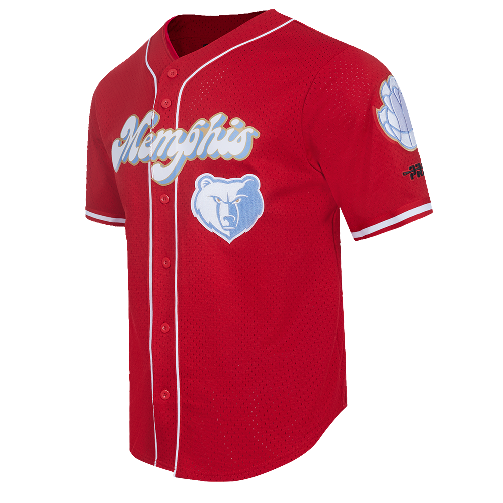 NBA MEMPHIS GRIZZLIES CITY EDITION 24-25 MEN'S MESH BUTTON DOWN SHIR (RED)