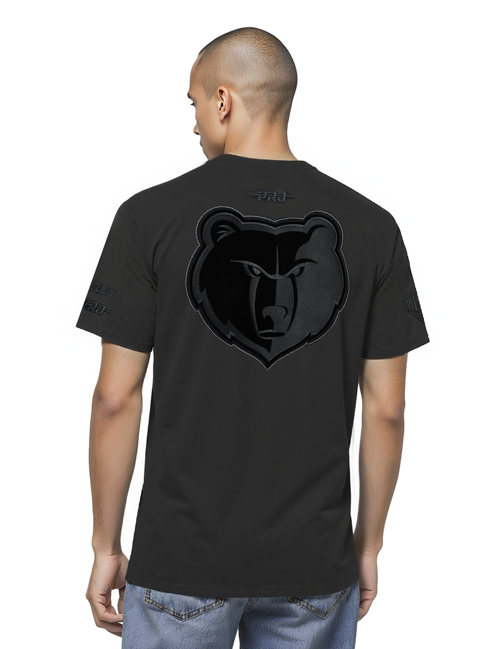 NBA MEMPHIS GRIZZLIES BLACKOUT MEN'S CJ DROP SHOULDER TEE (BLACK)