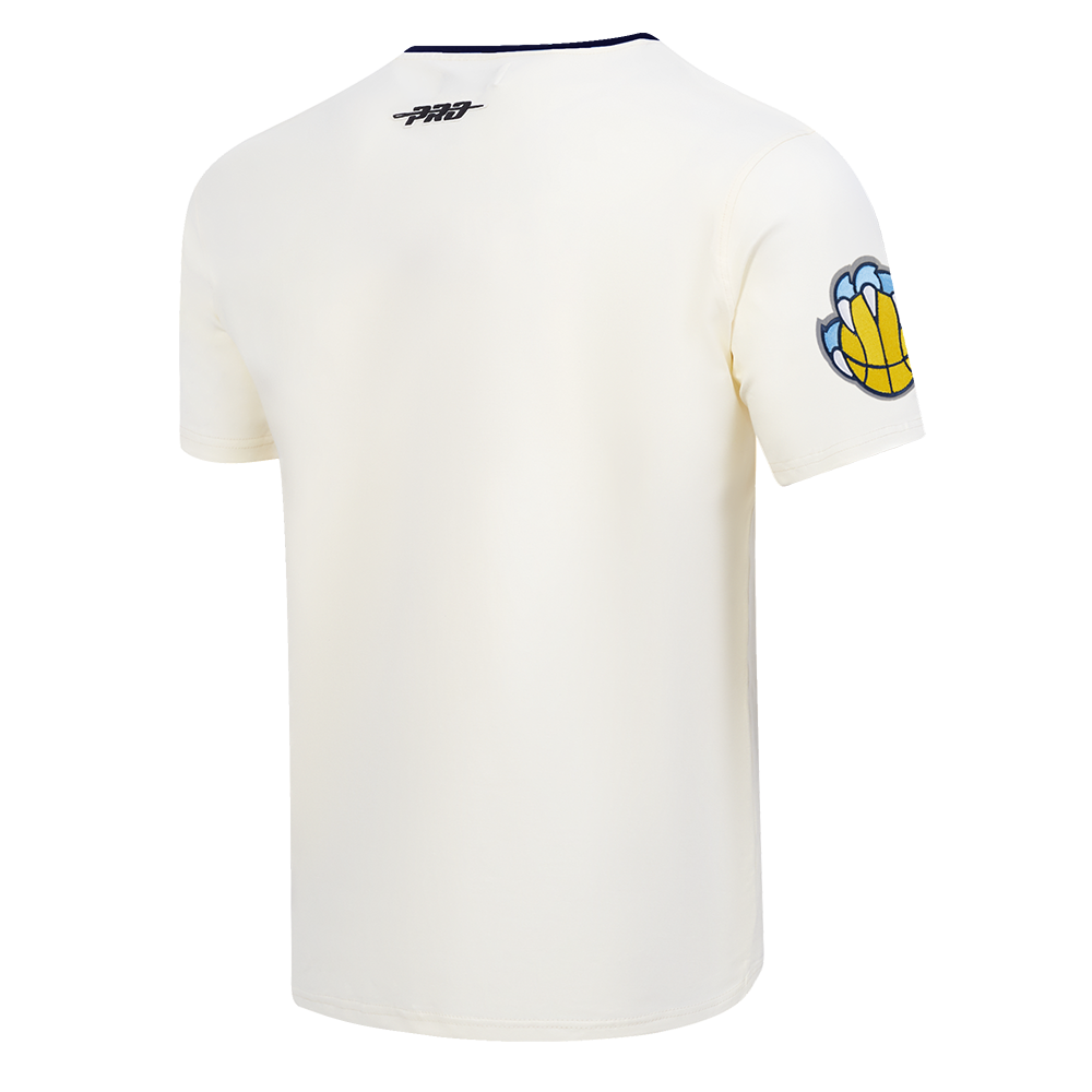 NBA MEMPHIS GRIZZLIES MODERN ORIGINALS MEN'S RINGER TEE (EGGSHELL/ MIDNIGHT NAVY)