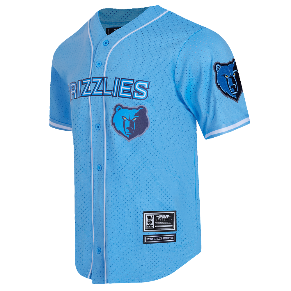 NBA MEMPHIS GRIZZLIES MEN'S MESH BUTTON DOWN JERSEY (UNIVERSITY BLUE)