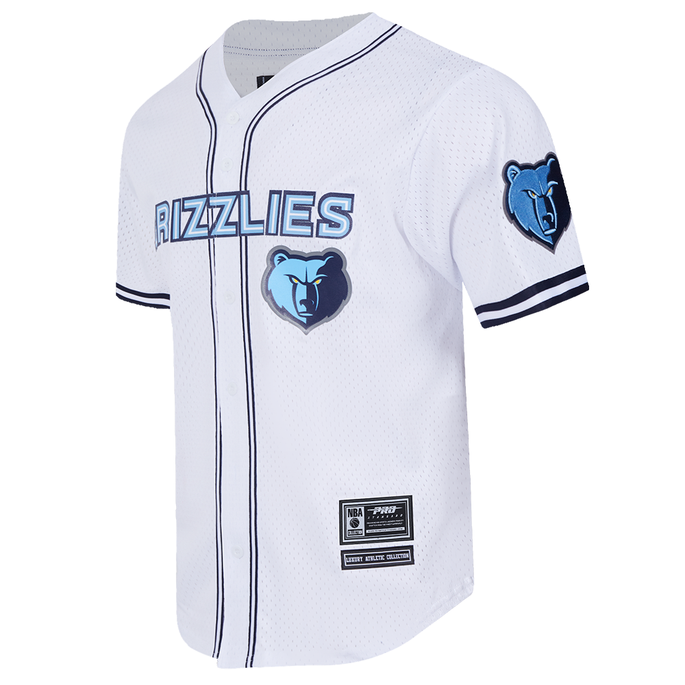 NBA MEMPHIS GRIZZLIES MEN'S MESH BUTTON DOWN JERSEY (WHITE)