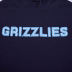 NBA MEMPHIS GRIZZLIES CLASSIC CHANDAIL À CAPUCHON À MANCHES COURTES EN MAILLE DOUBLE ET CHENILLE POUR HOMME (MARINE MINUIT)