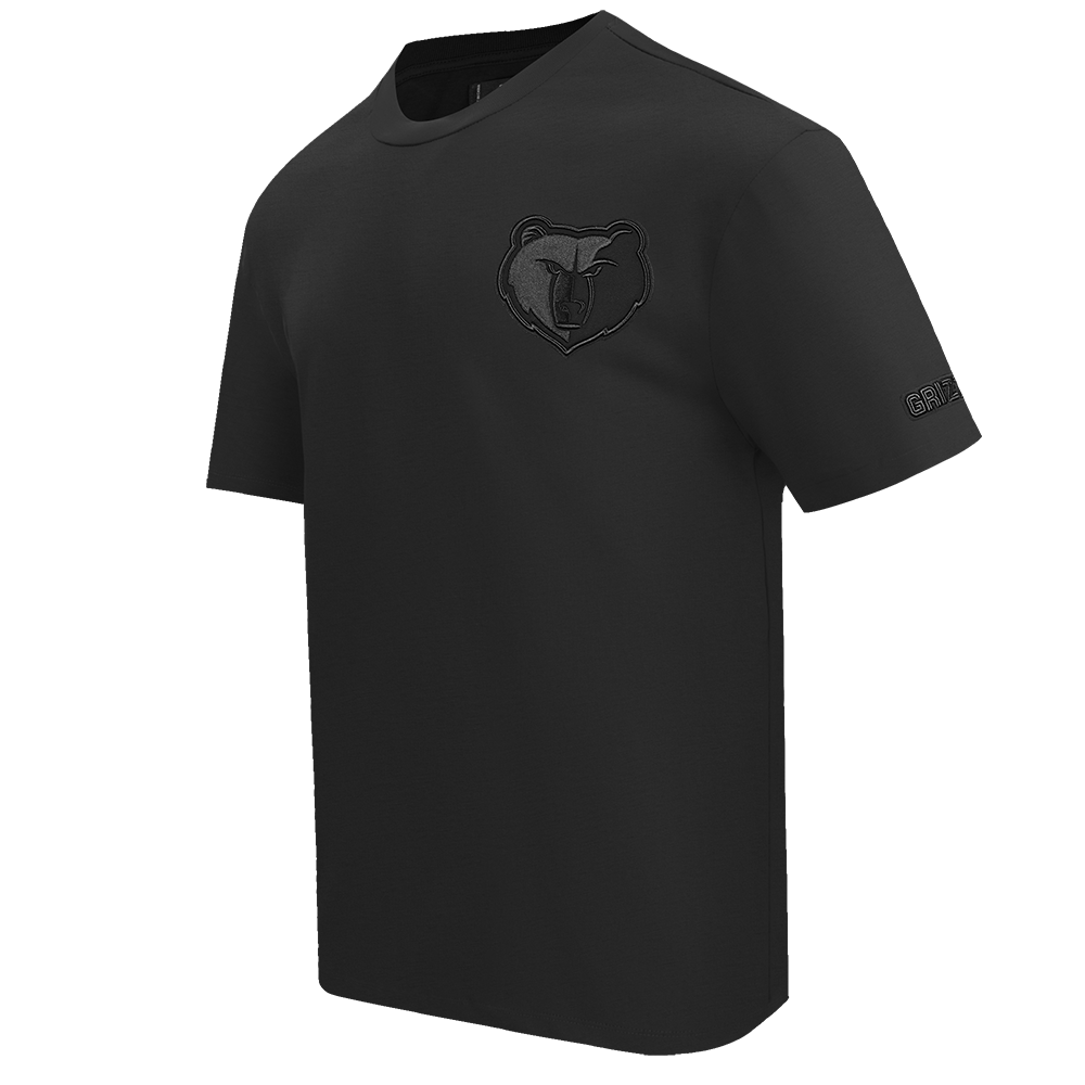 NBA MEMPHIS GRIZZLIES NEUTRAL MEN'S COTTON JERSEY DROP SHOULDER TEE (BLACK)