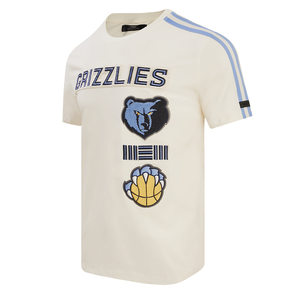 NBA MEMPHIS GRIZZLIES RETRO CLASSIC MEN'S STRIPED TEE (EGGSHELL/UNIVERSAL BLUE)