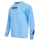 NBA MEMPHIS GRIZZLIES WINGSPAN T-SHIRT À MANCHES LONGUES ET À ÉPAULES TOMBANTES POUR HOMME (BLEU UNIVERSITÉ)