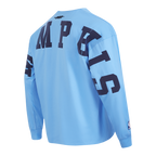 NBA MEMPHIS GRIZZLIES WINGSPAN T-SHIRT À MANCHES LONGUES ET À ÉPAULES TOMBANTES POUR HOMME (BLEU UNIVERSITÉ)