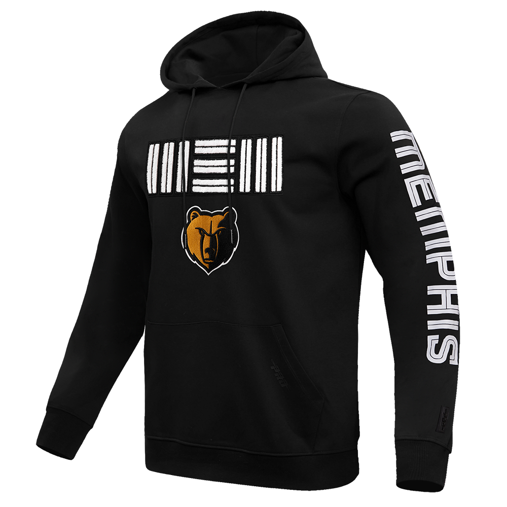 NBA MEMPHIS GRIZZLIES MEN'S CHEST PO HOODIE (BLACK)