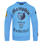 NBA MEMPHIS GRIZZLIES OLD ENGLISH CHANDAIL À COL ROND POUR HOMME (BLEU UNIVERSITÉ)